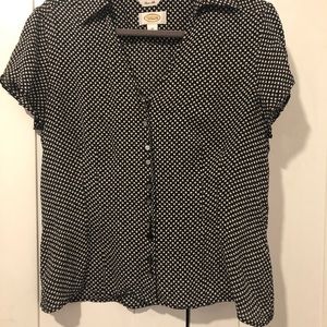 Black & White Button-Up Blouse